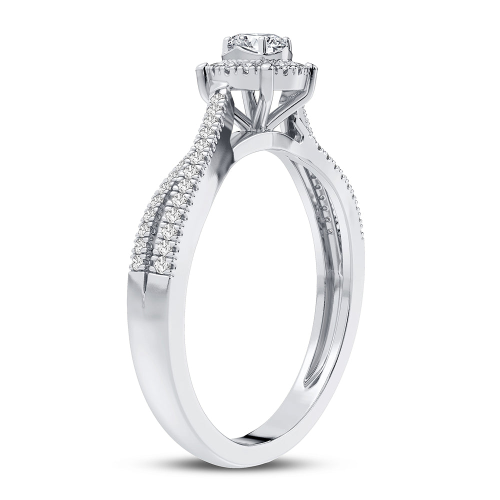 14K White Gold Gorgeous 0.25Ct Diamond Ring