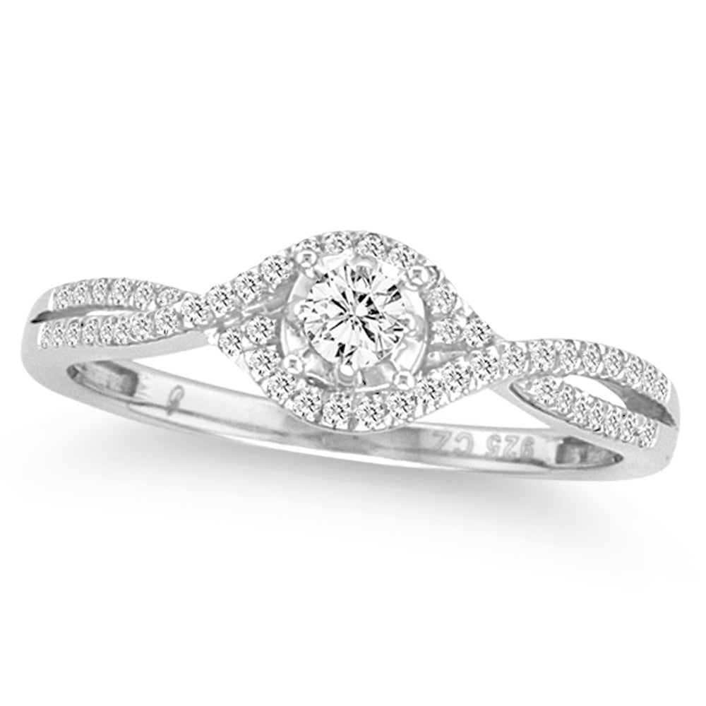 14K White Gold Exquisite 0.25Ct Diamond Ring