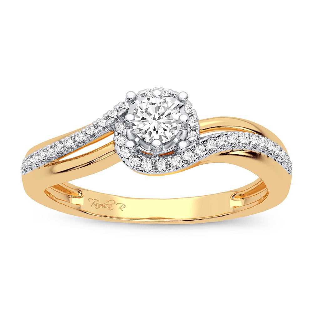 14K Yellow Gold Beautiful 0.20Ct Diamond Ring