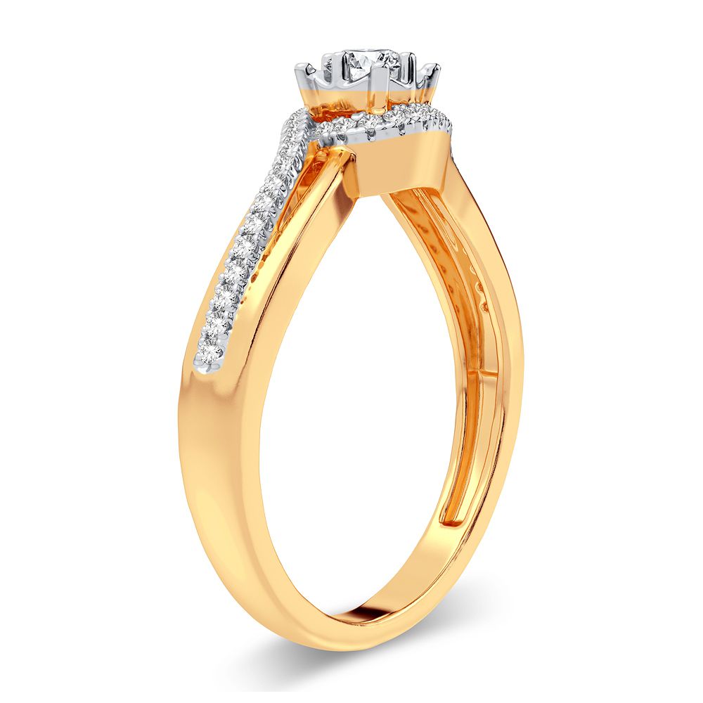 14K Yellow Gold Beautiful 0.20Ct Diamond Ring