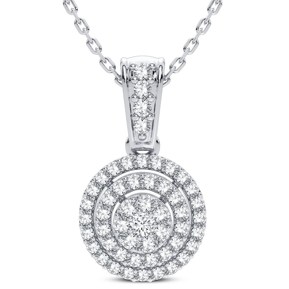 14K White Gold Dazzling 0.25Ct Diamond Pendant