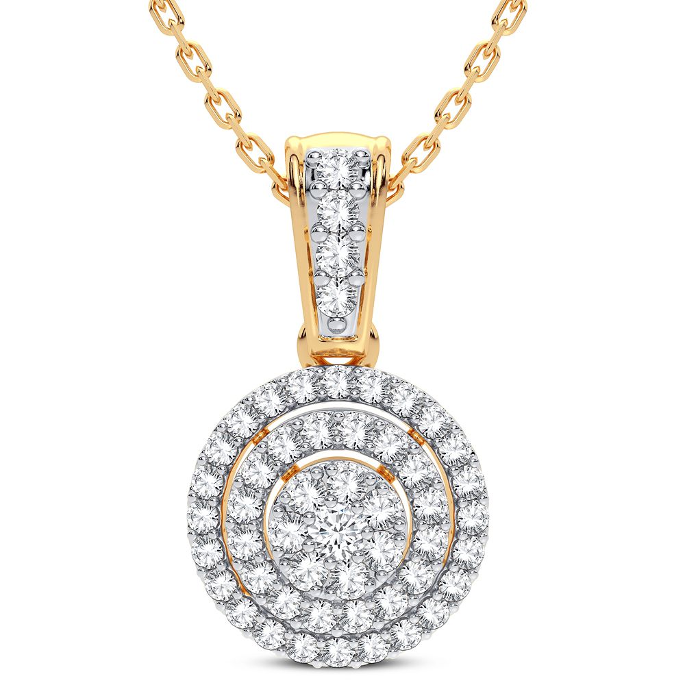 14K Yellow Gold Elegant 0.25Ct Diamond Pendant