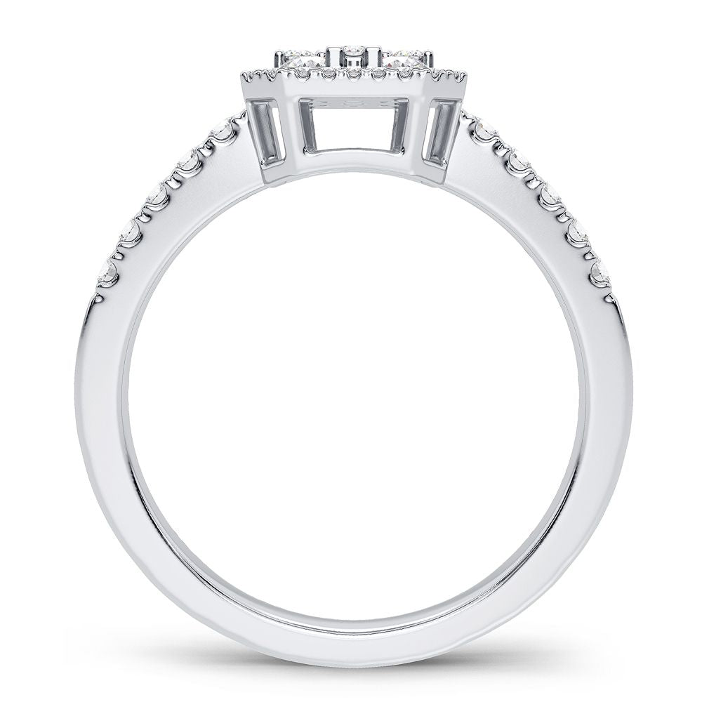 14K White Gold Magnifcnet 0.50Ct Diamond Ring