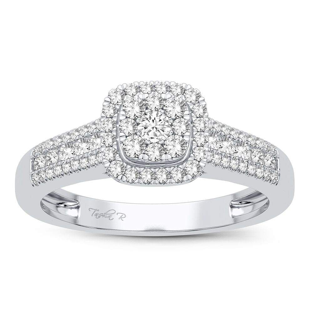 14K White Gold Exquisite 0.45Ct Diamond Ring