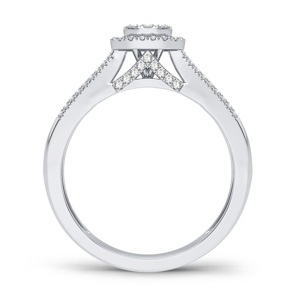 14K White Gold Exquisite 0.45Ct Diamond Ring