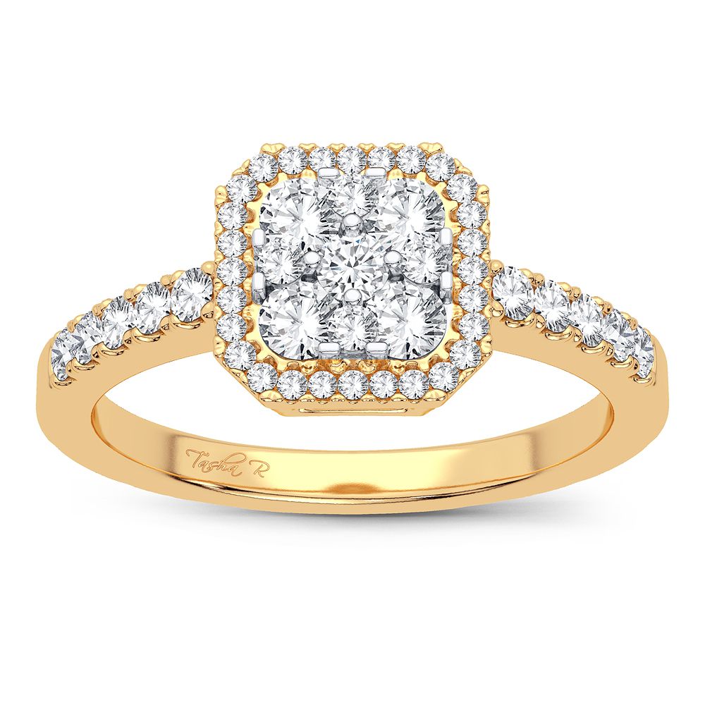 14K Yellow Gold Elegant 0.50Ct Diamond Ring