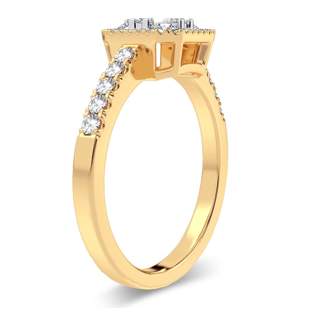 14K Yellow Gold Elegant 0.50Ct Diamond Ring