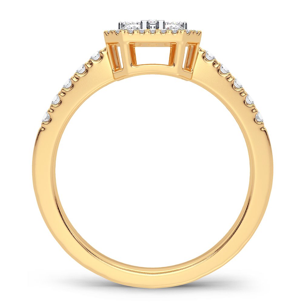 14K Yellow Gold Elegant 0.50Ct Diamond Ring