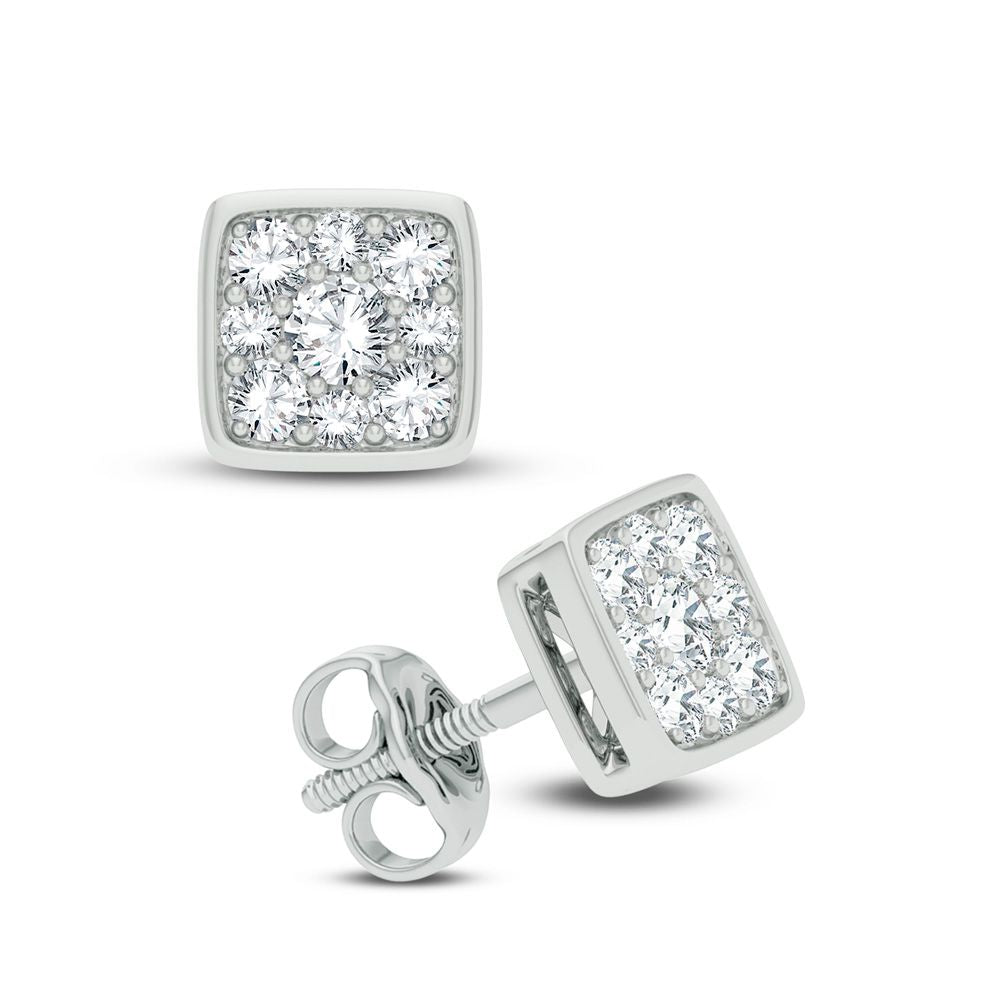 14K White Gold 0.50Ct Diamond Earring