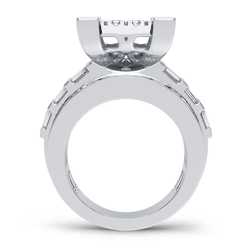 10K White Gold Elegant 3.00Ct Diamond Ring