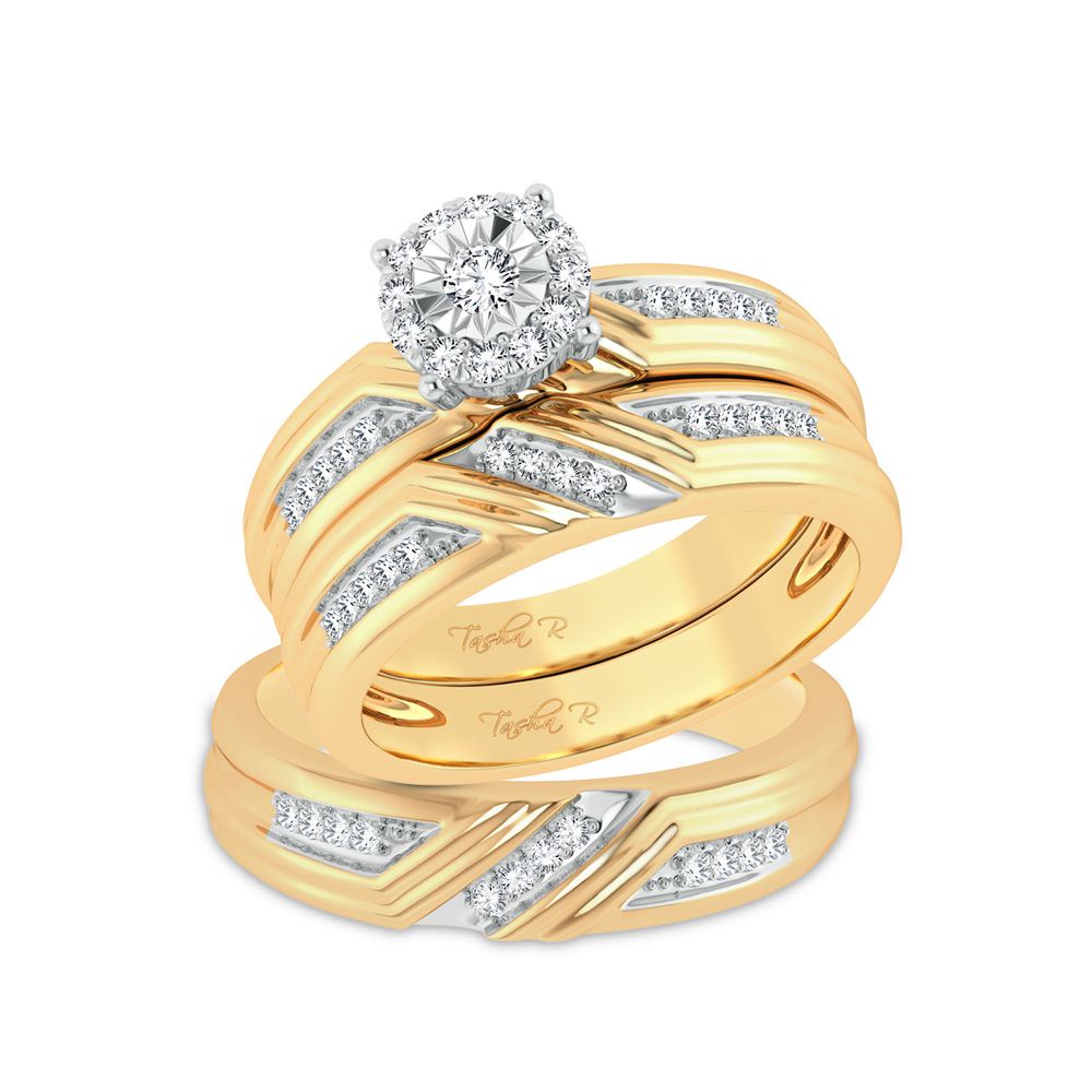 10K Yellow Gold 0.43Ct Diamond Trio Set