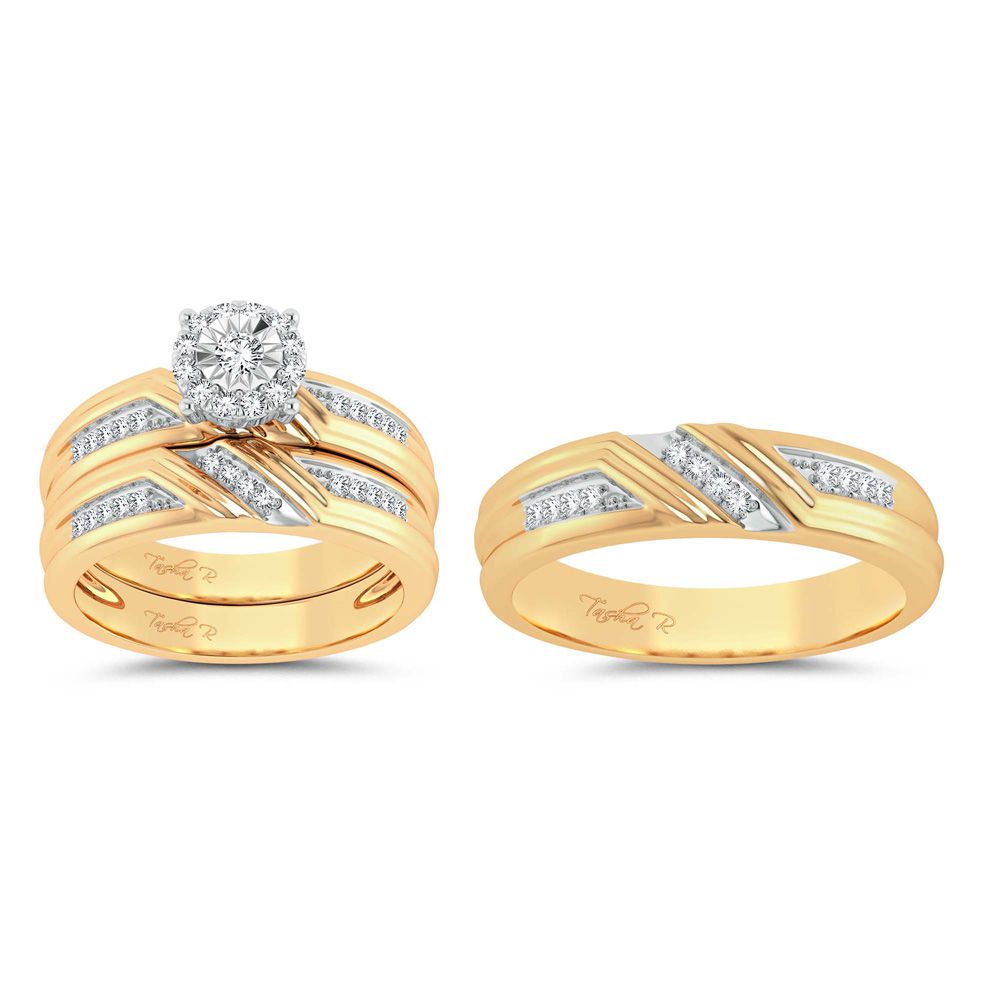 10K Yellow Gold 0.43Ct Diamond Trio Set