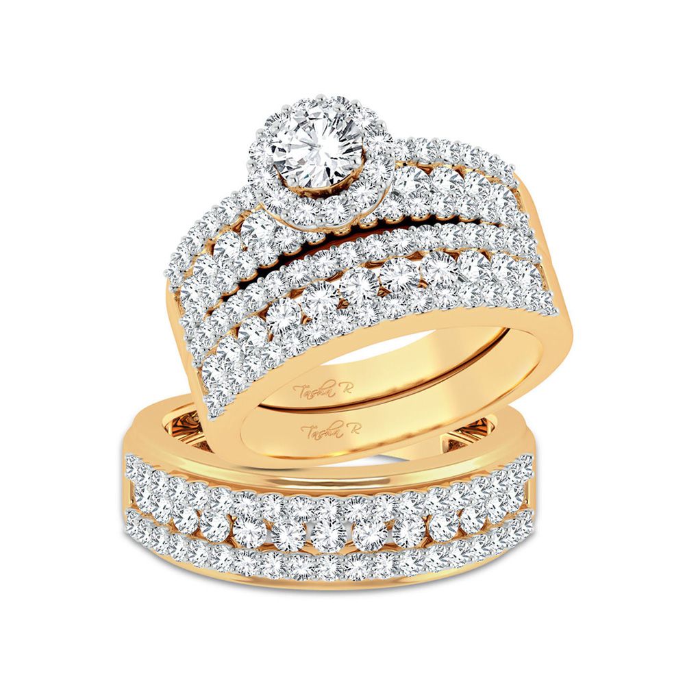 14K Yellow Gold 3.01Ct Diamond Trio Set