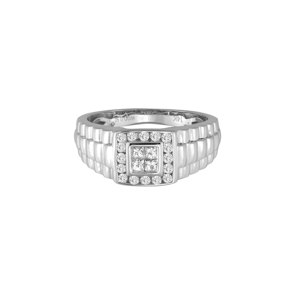 14K White Gold Beautiful 0.50Ct Diamond Ring