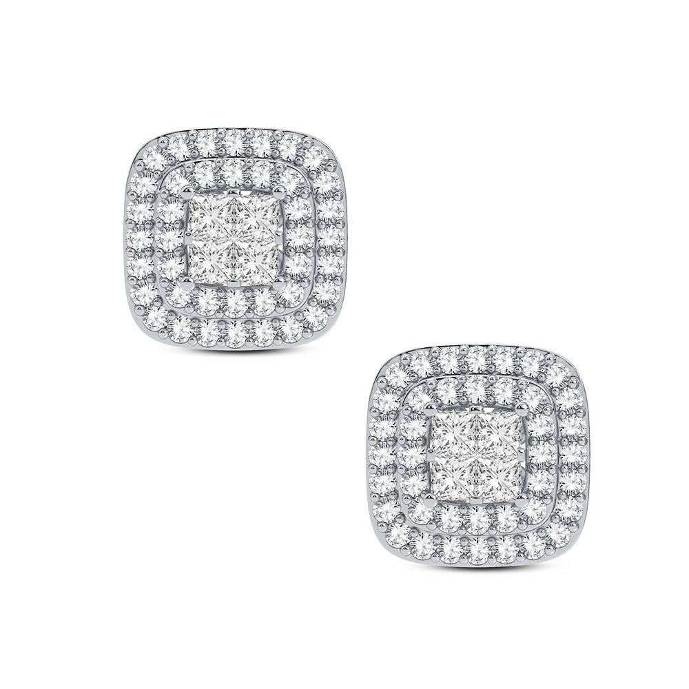 14K White Gold Elegant 1.00Ct Diamond Earring