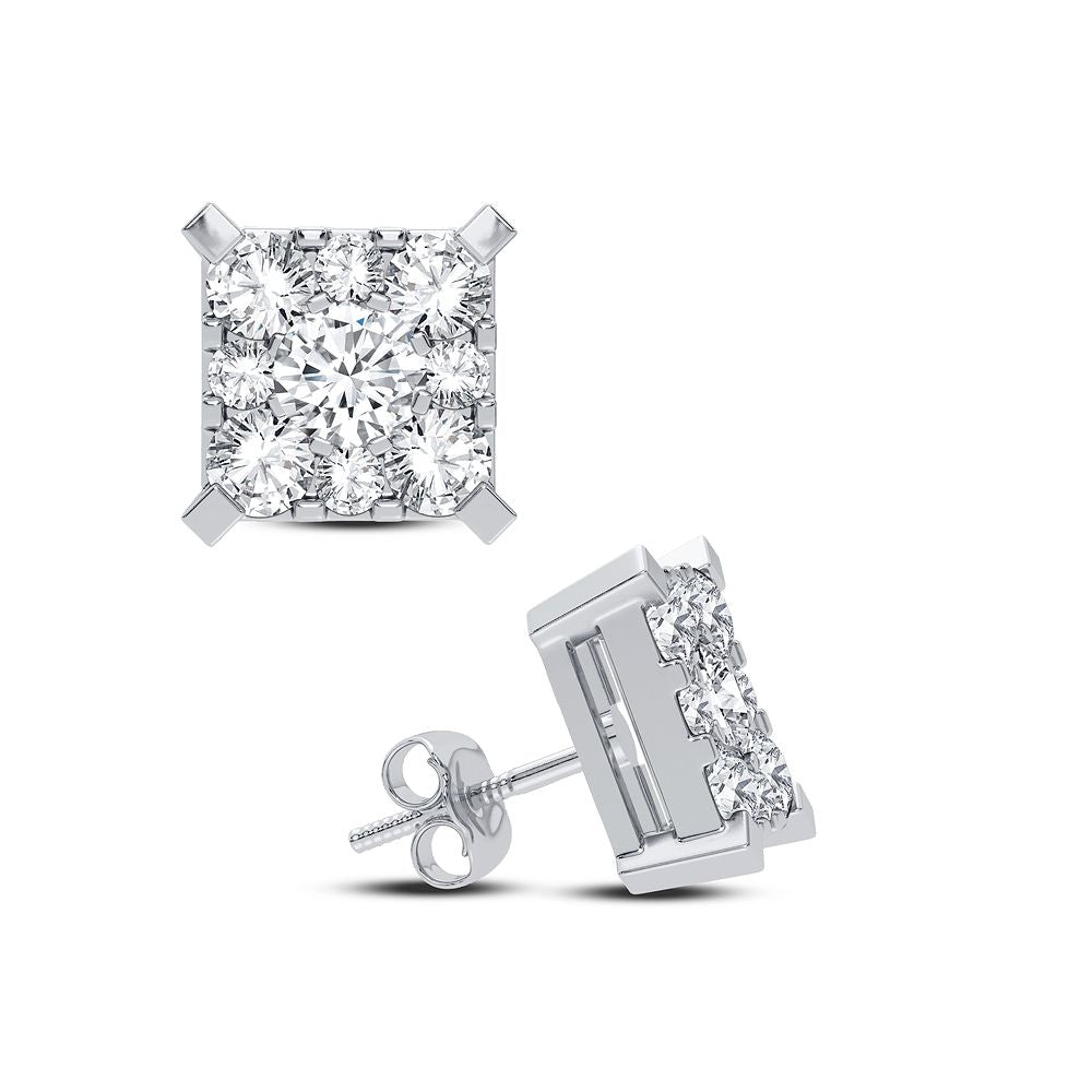 14K White Gold Beautiful 0.27Ct Diamond Earring