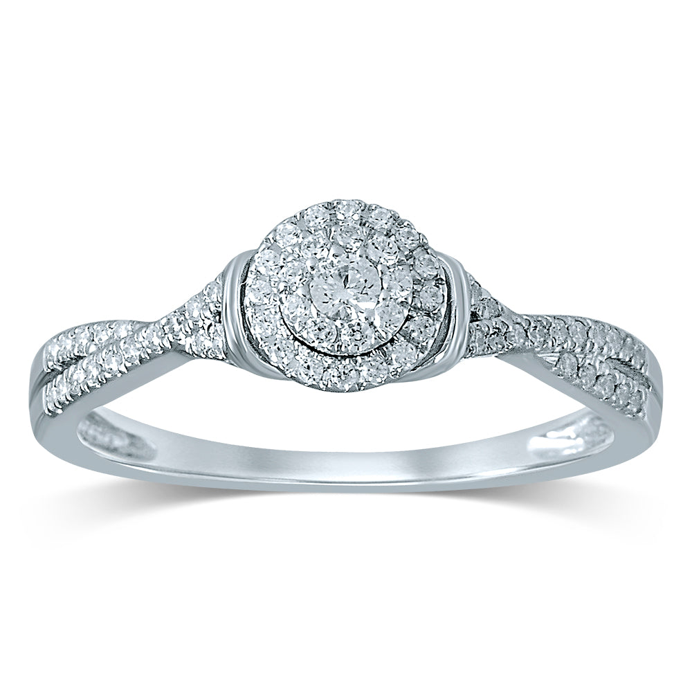 14K White Gold 0.25Ct Diamond Ring