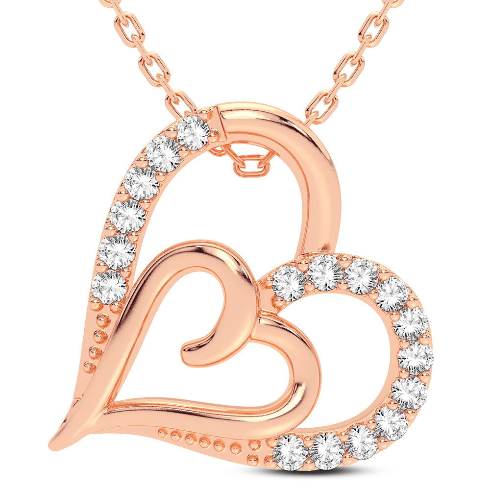 14K Rose Gold Beautiful 0.12Ct Diamond Pendant