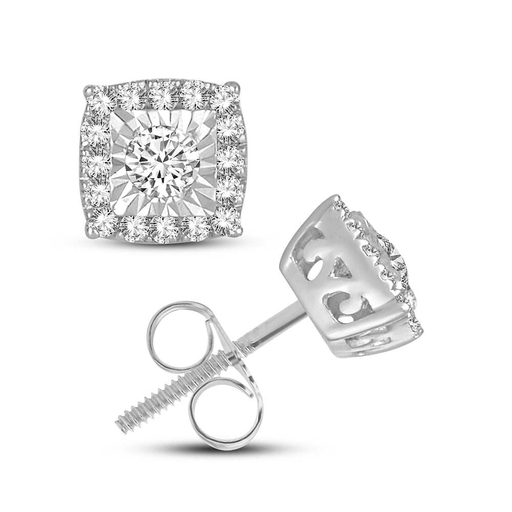 14K White Gold Magnifcnet 0.26Ct Diamond Earring