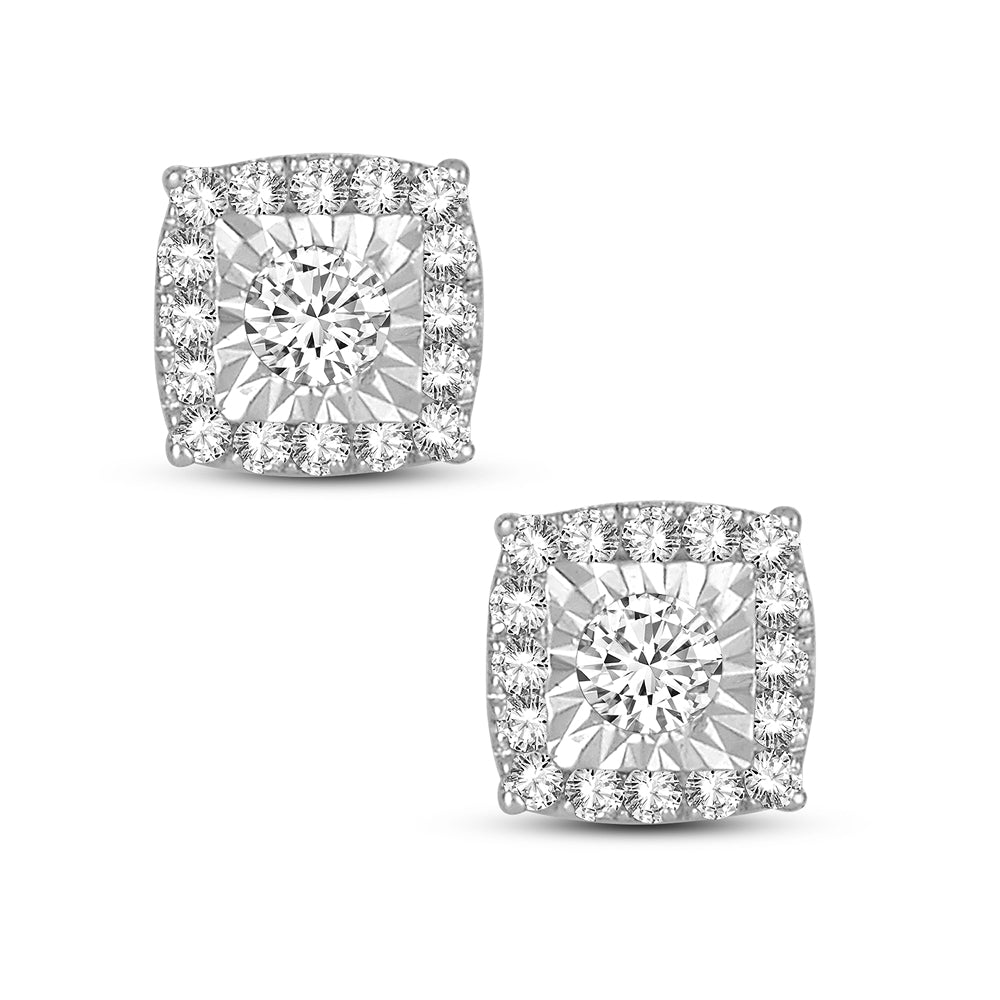 14K White Gold Magnifcnet 0.26Ct Diamond Earring