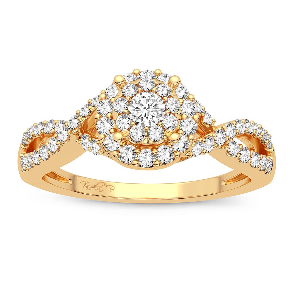 14K Yellow Gold Dazzling 0.38Ct Diamond Ring