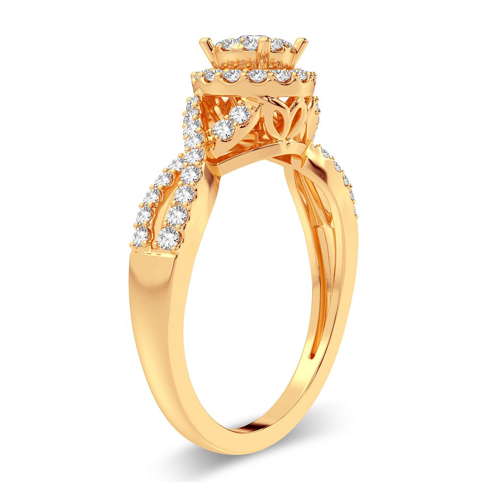 14K Yellow Gold Dazzling 0.38Ct Diamond Ring