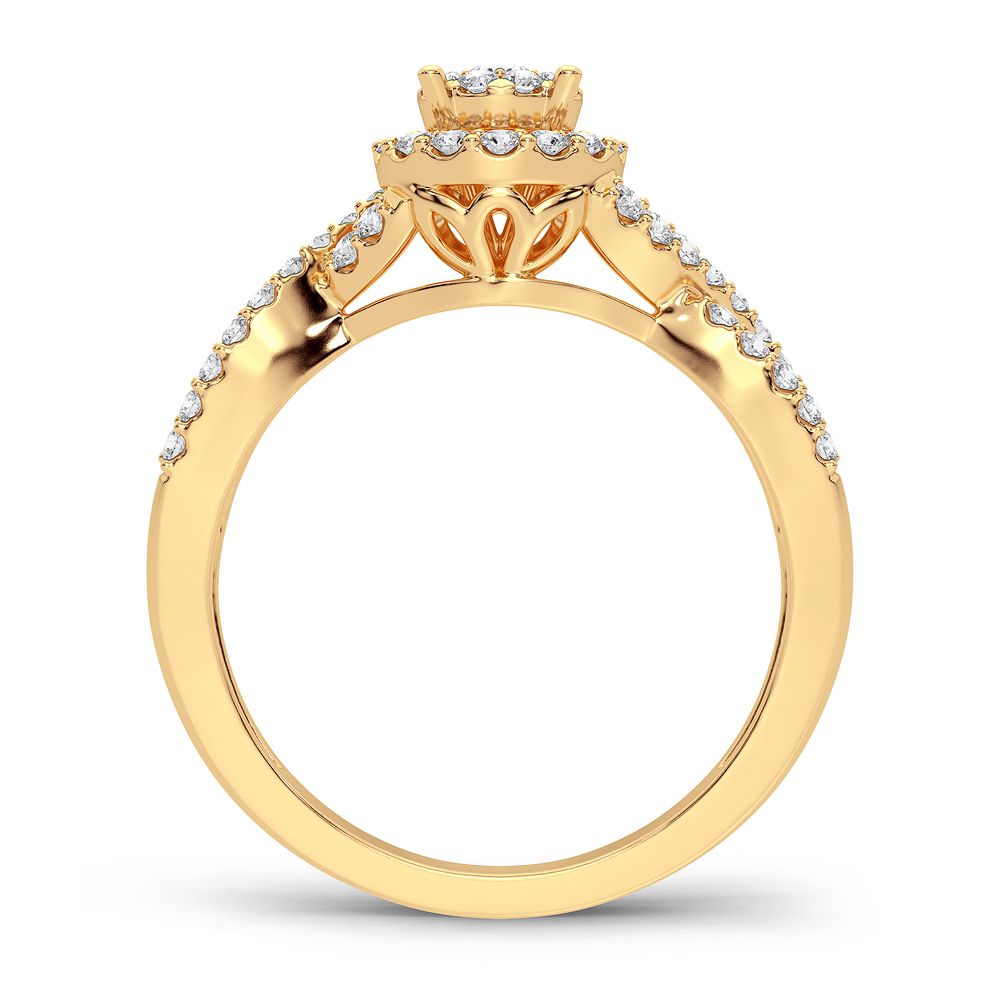 14K Yellow Gold Dazzling 0.38Ct Diamond Ring