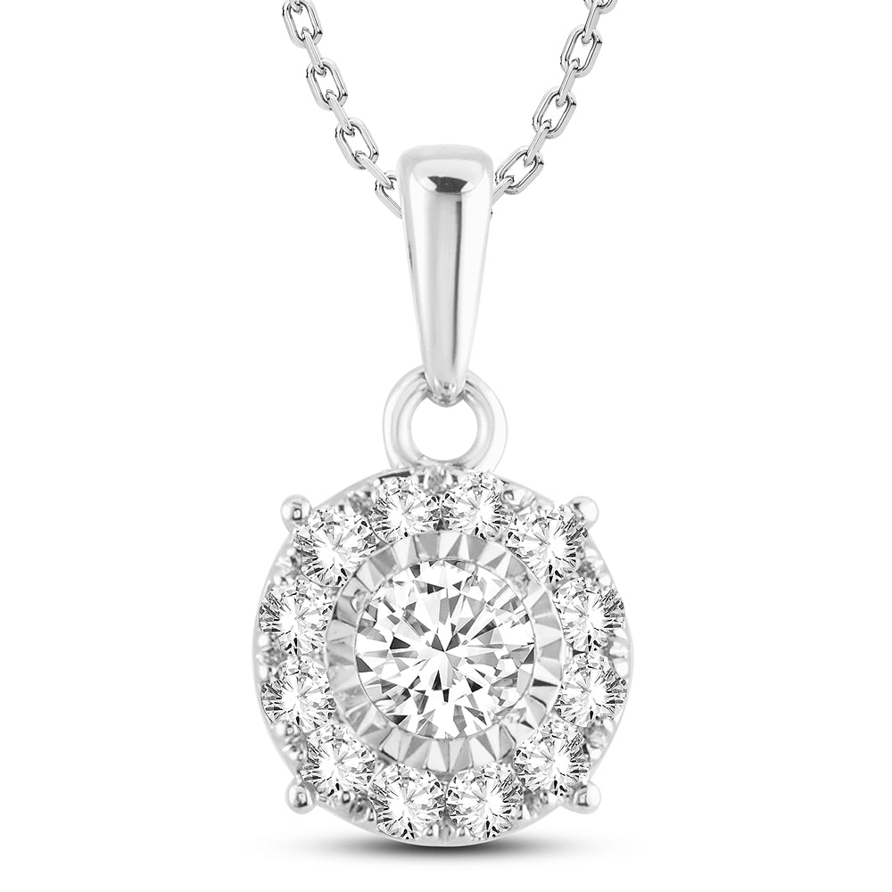 14K White Gold Beautiful 0.50Ct Diamond Pendant