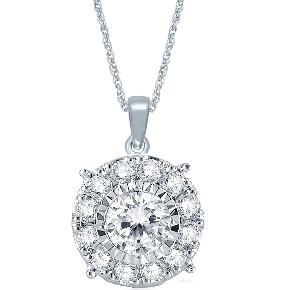 14K White Gold Magnifcnet 0.26Ct Diamond Pendant