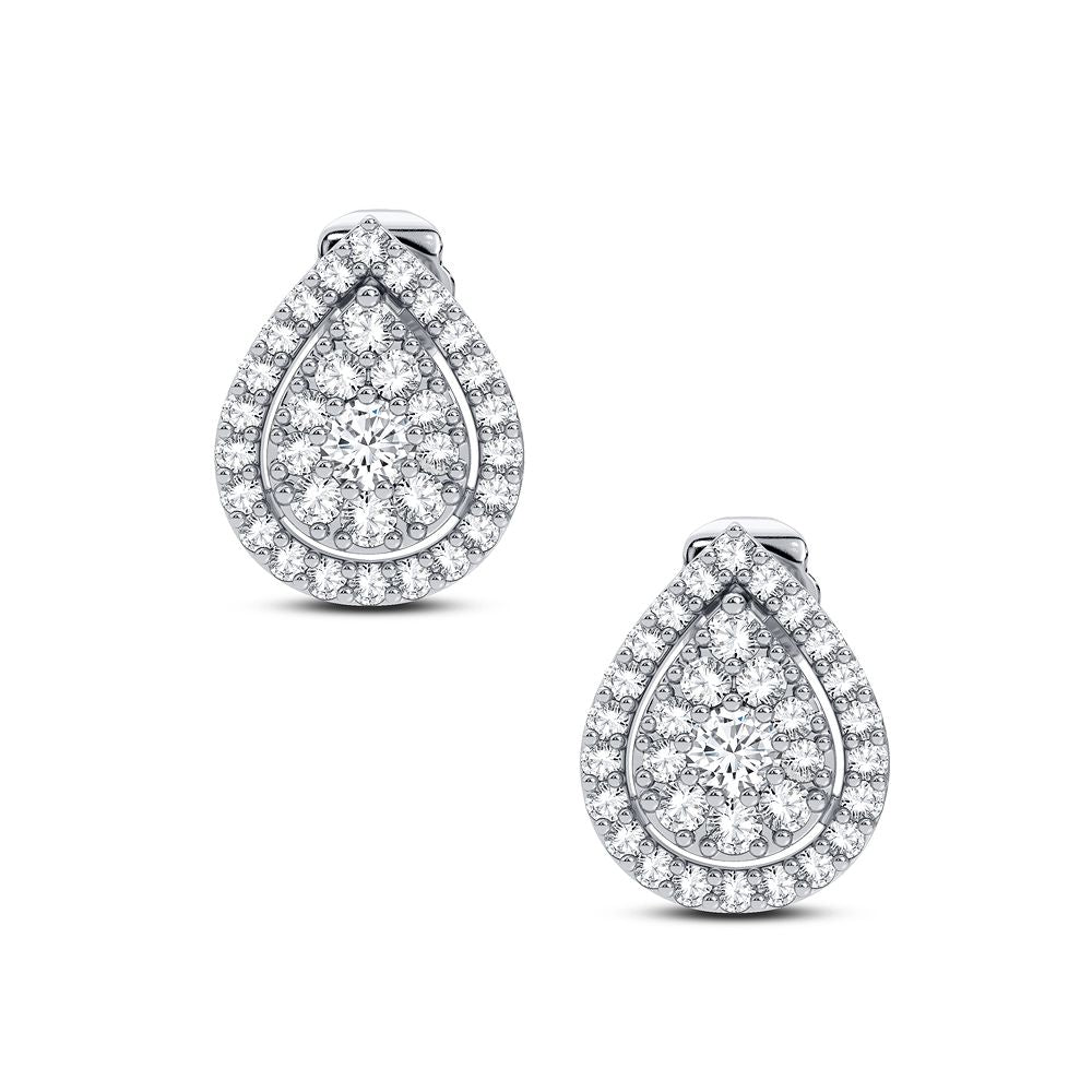 14K White Gold Elegant 0.31Ct Diamond Earring