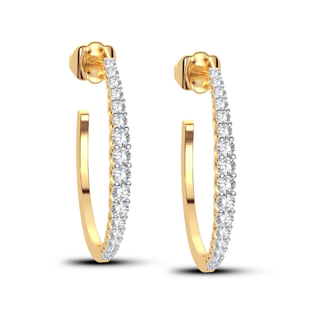 14K Yellow Gold Gorgeous 0.33Ct Diamond Earring