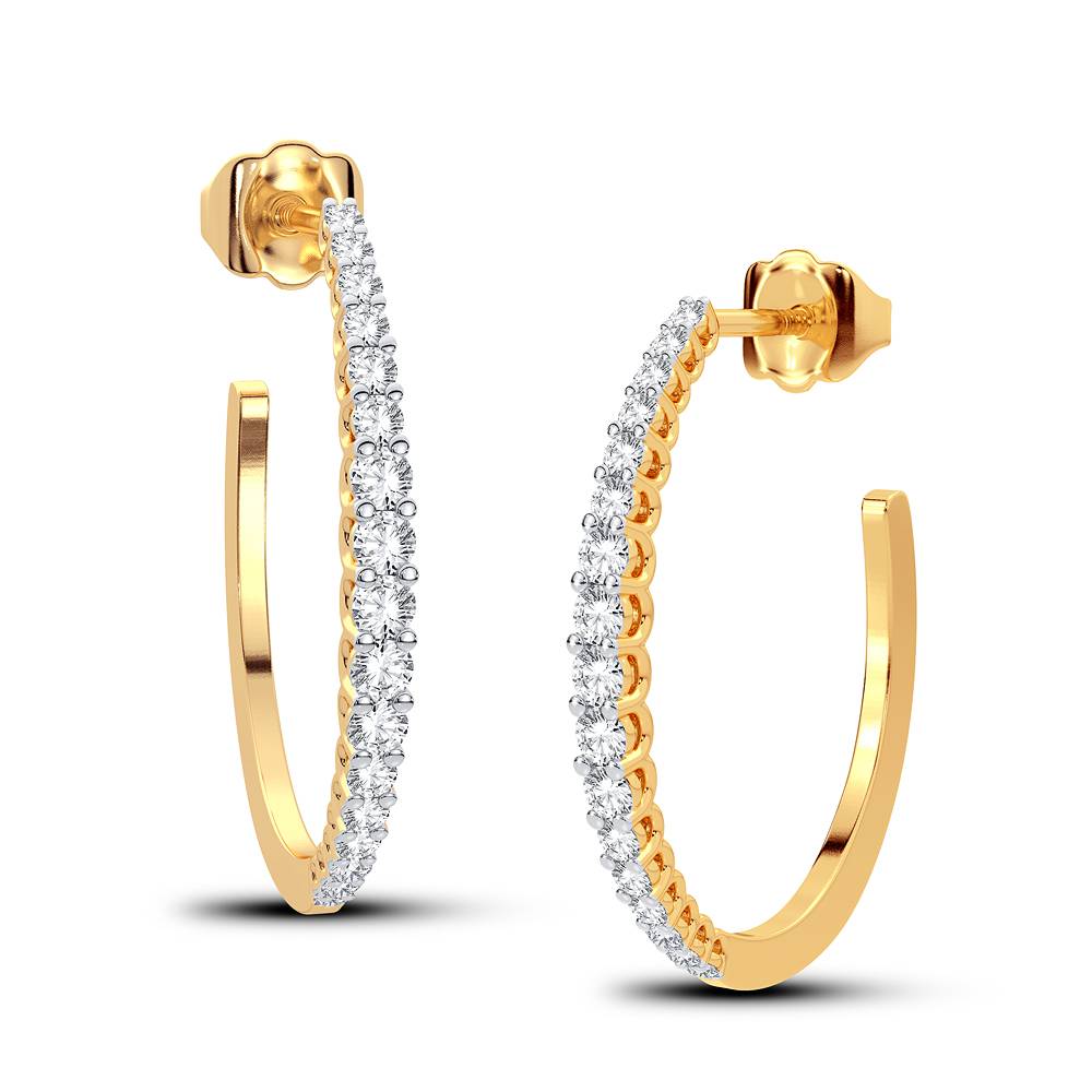 14K Yellow Gold Gorgeous 0.33Ct Diamond Earring