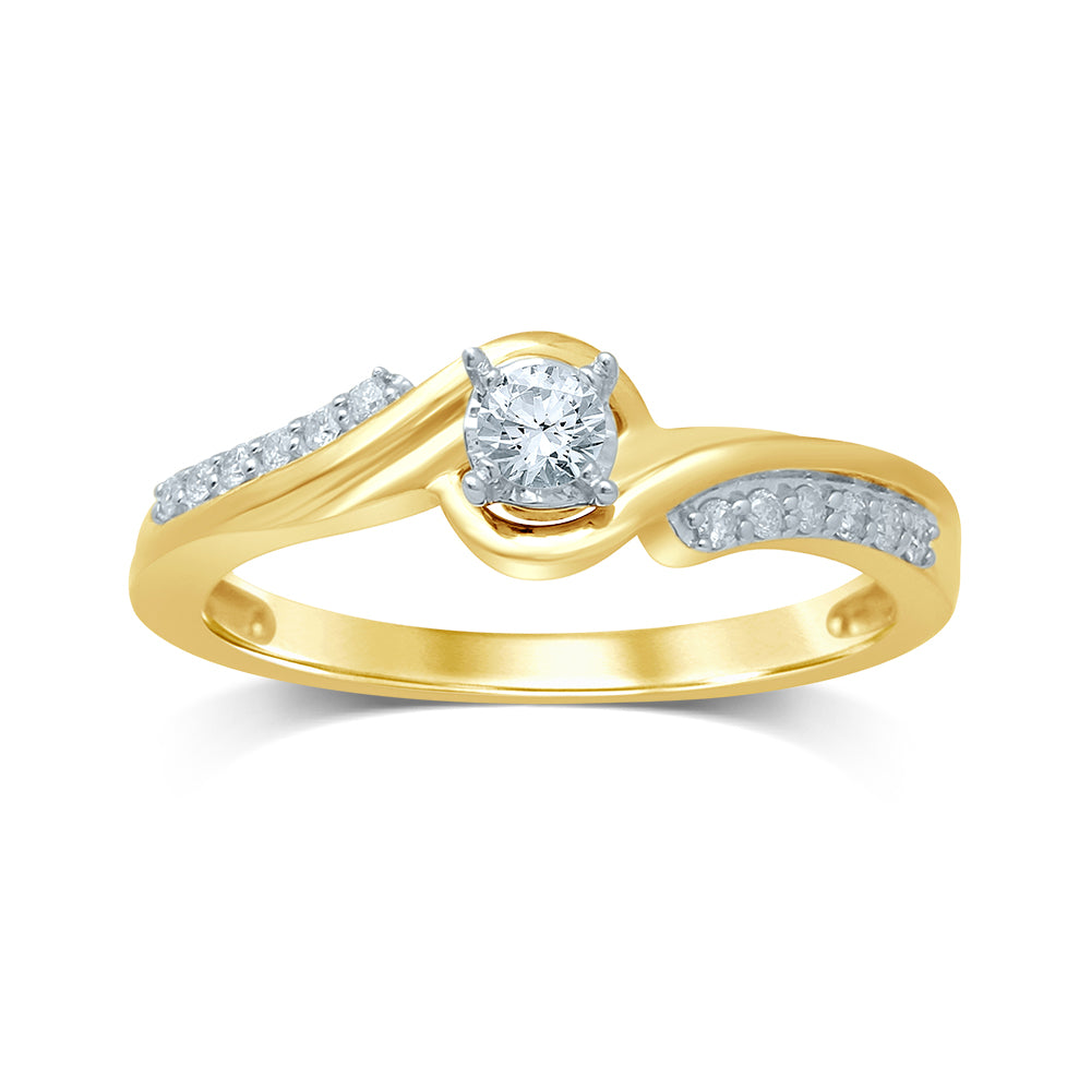 10K Yellow Gold Gorgeous 0.20Ct Diamond Ring