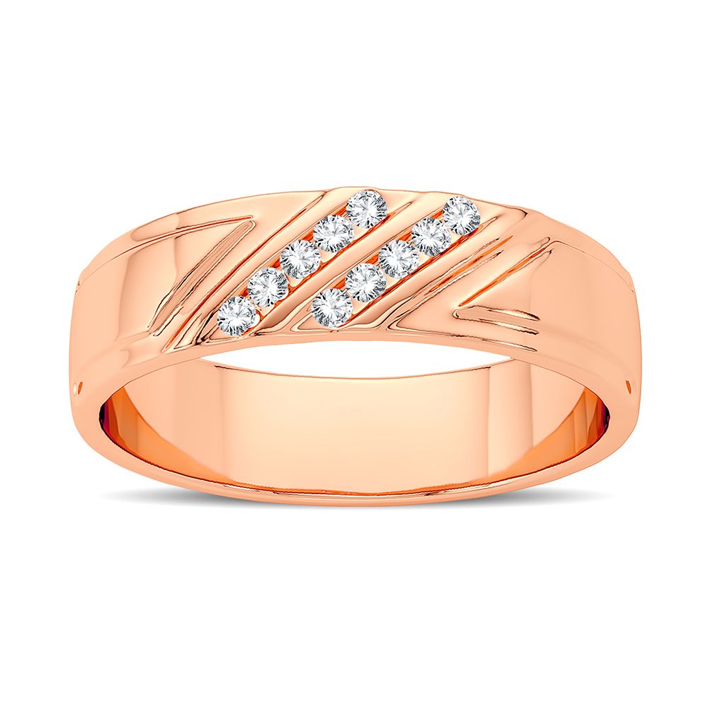 14K Rose Gold Dazzling 0.10Ct Diamond Band