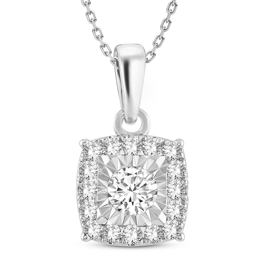 14K White Gold Elegant 0.50Ct Diamond Pendant