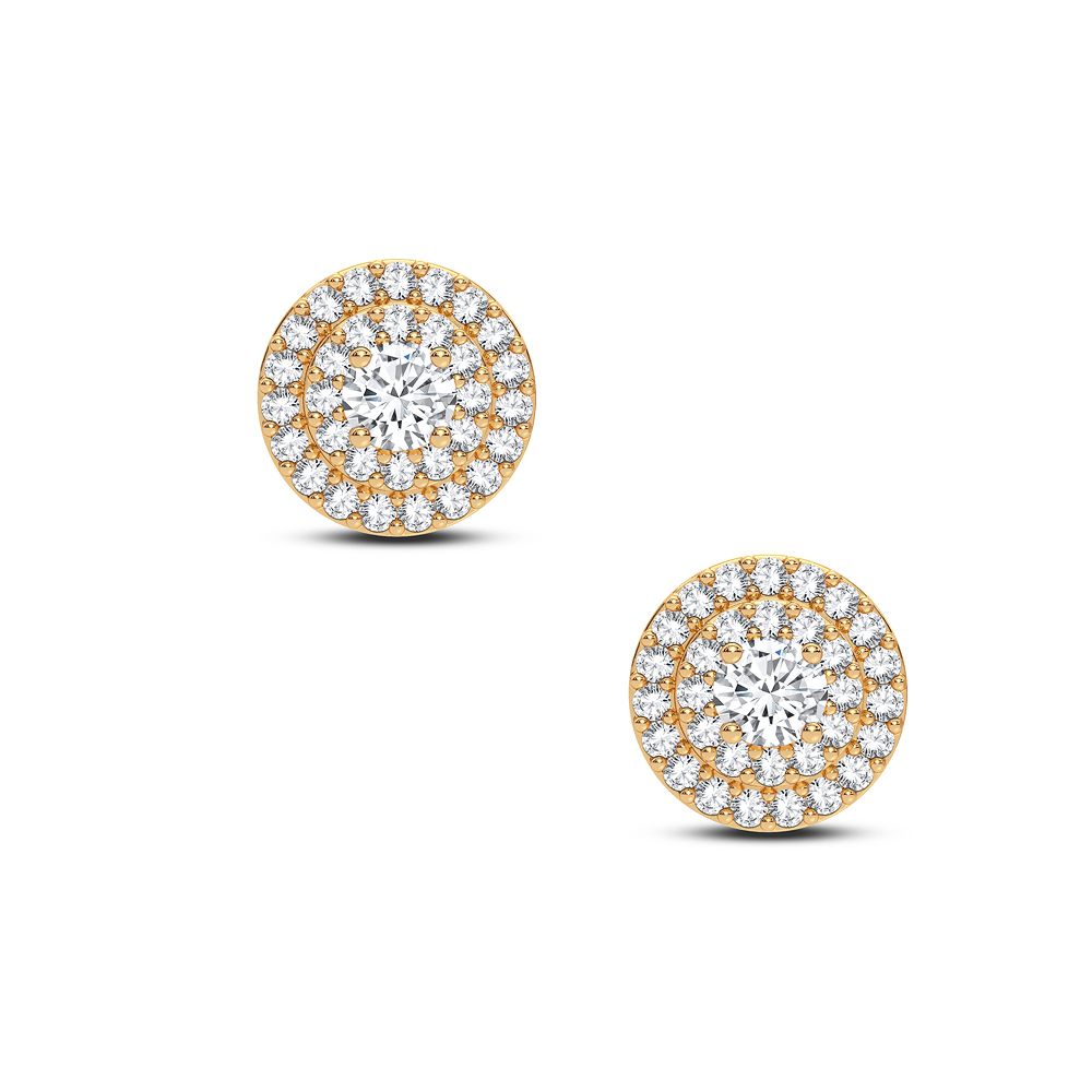 14K Yellow Gold Elegant 0.27Ct Diamond Earring