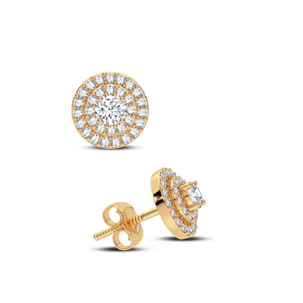 14K Yellow Gold Elegant 0.27Ct Diamond Earring