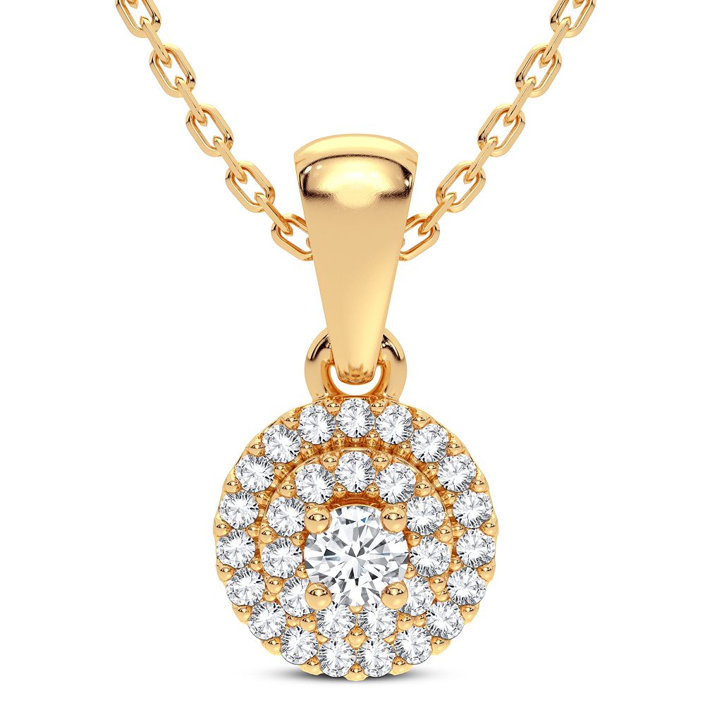 14K Yellow Gold Magnifcnet 0.15Ct Diamond Pendant