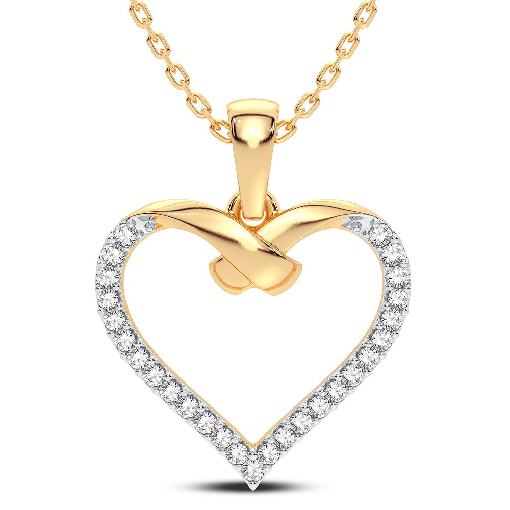 14K Yellow Gold Dazzling 0.15Ct Diamond Pendant