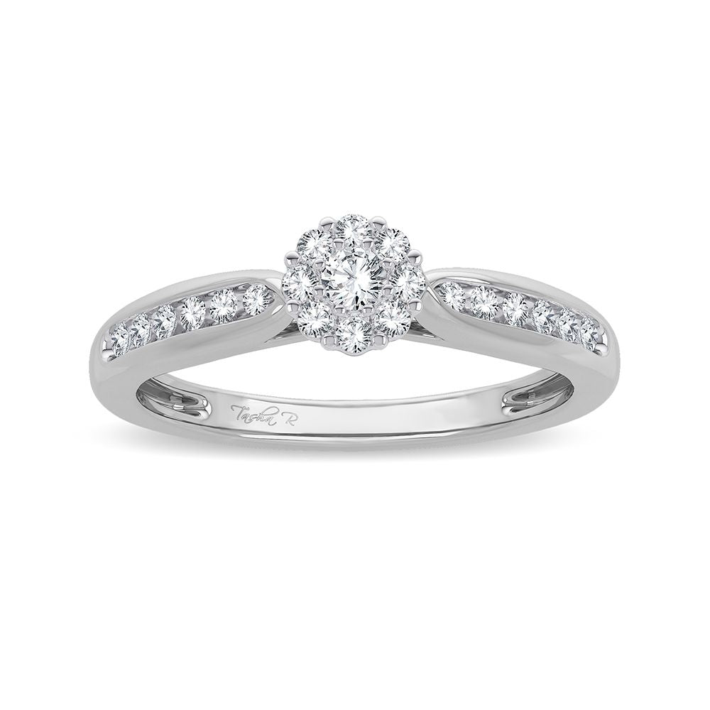 14K White Gold Elegant 0.25Ct Diamond Ring