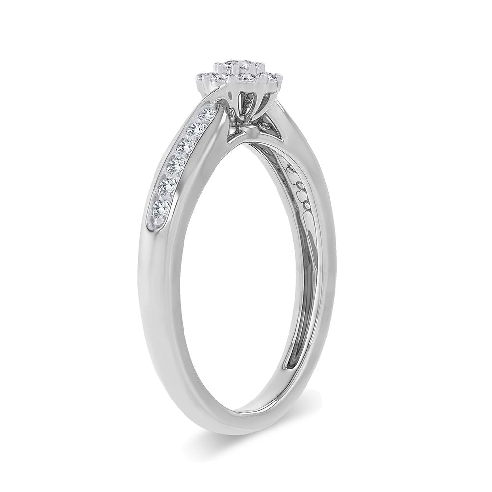 14K White Gold Elegant 0.25Ct Diamond Ring