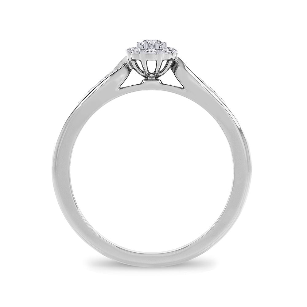 14K White Gold Elegant 0.25Ct Diamond Ring