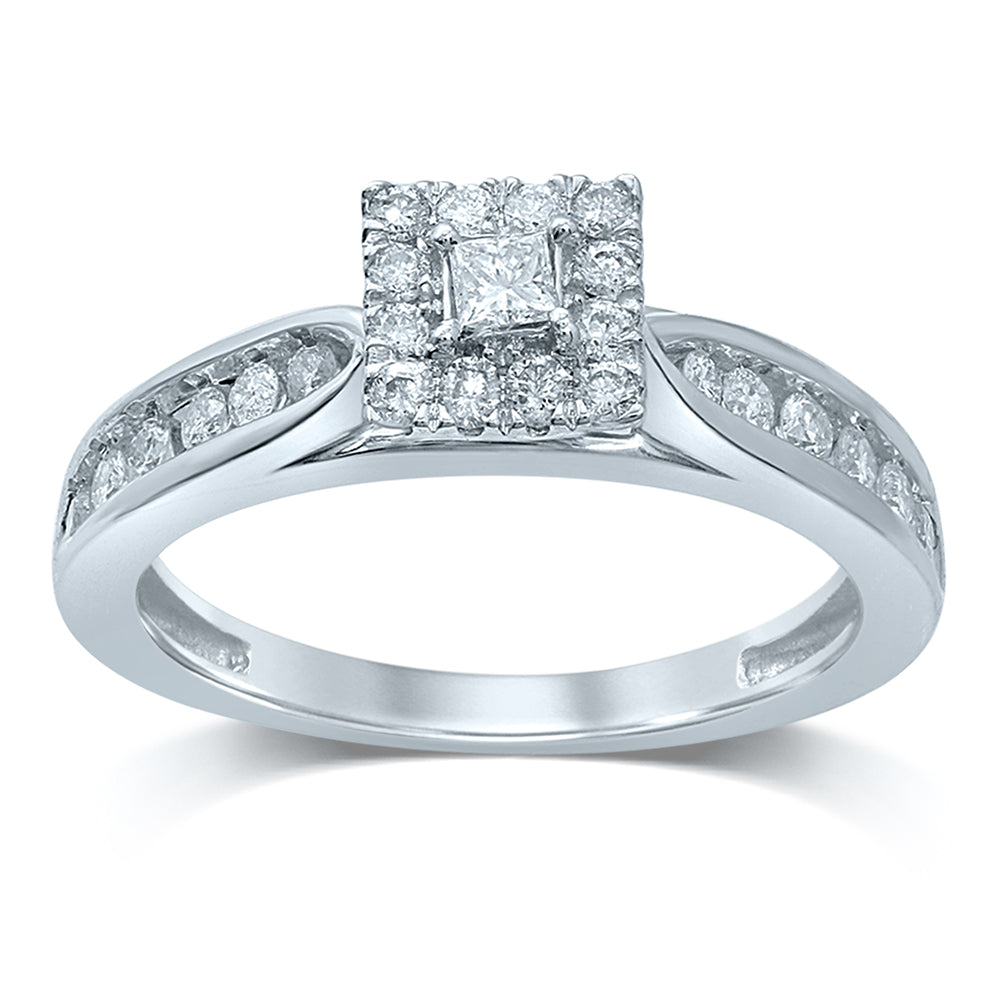 14K White Gold Dazzling 0.50Ct Diamond Ring