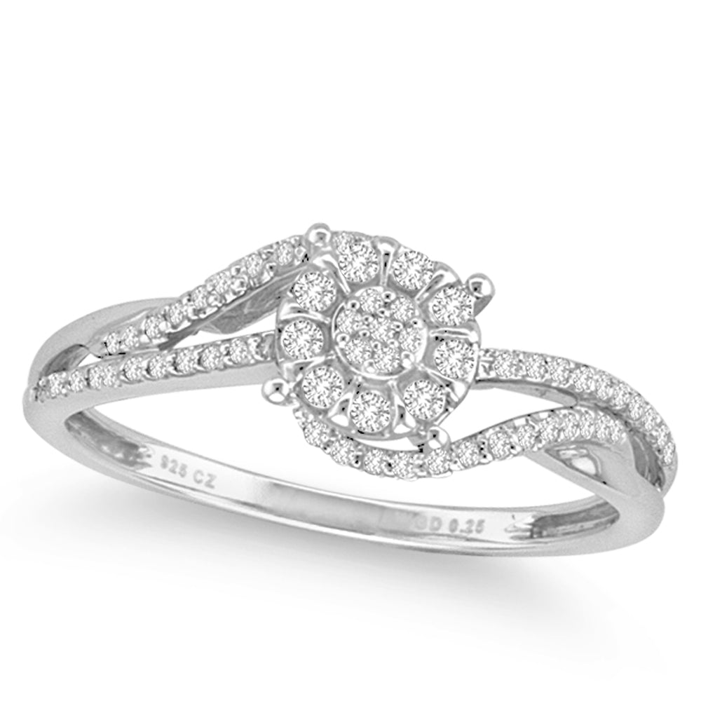 14K White Gold 0.25Ct Diamond Ring