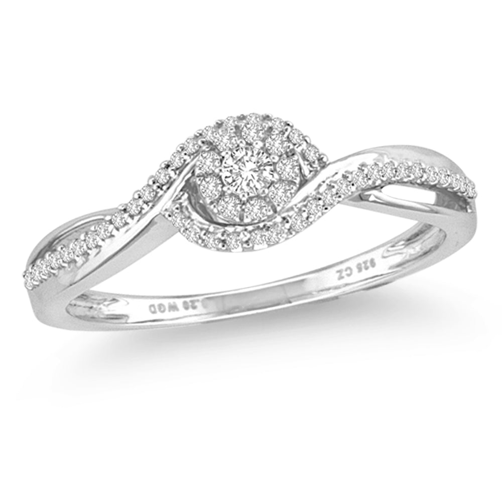 14K White Gold 0.20Ct Diamond Ring