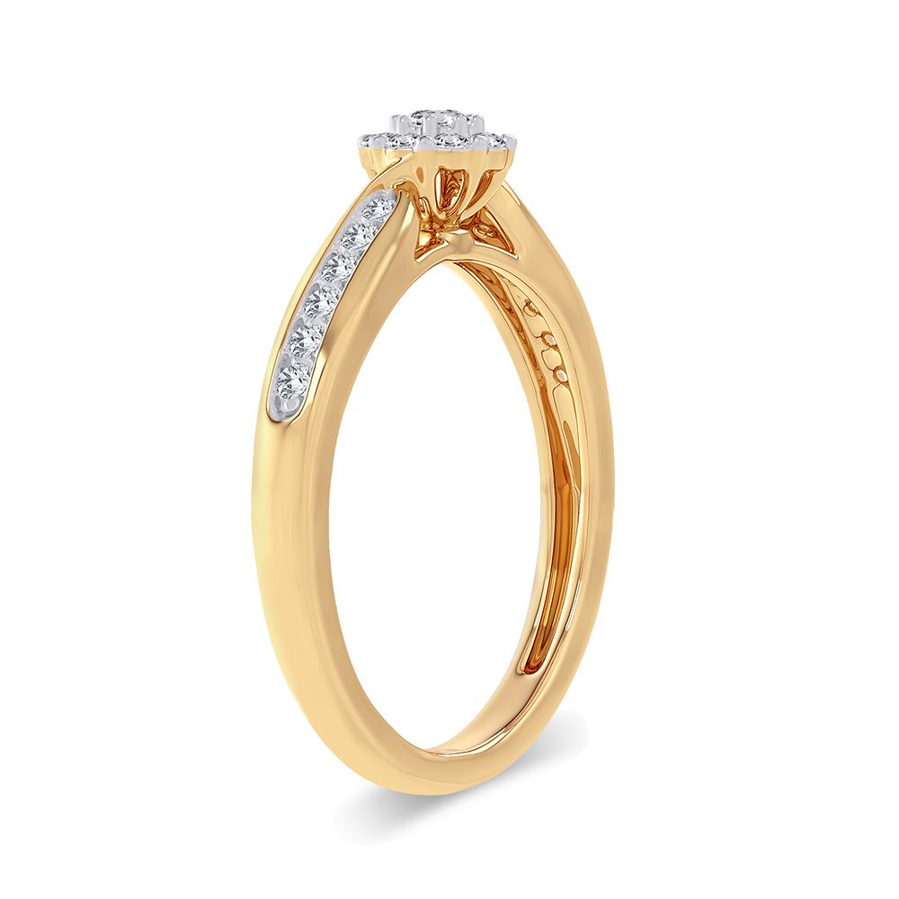 14K Yellow Gold Magnifcnet 0.25Ct Diamond Ring