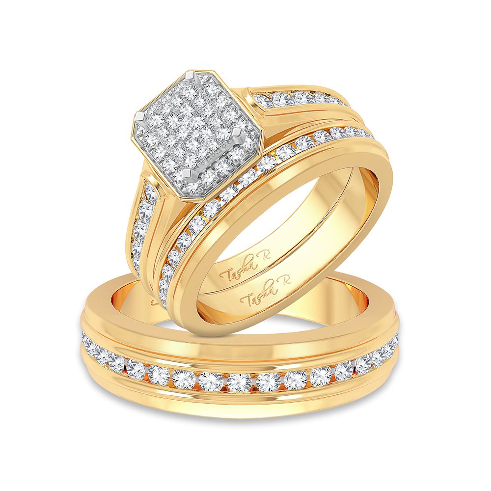 14K Yellow Gold Gorgeous 1.42Ct Diamond Trio Set