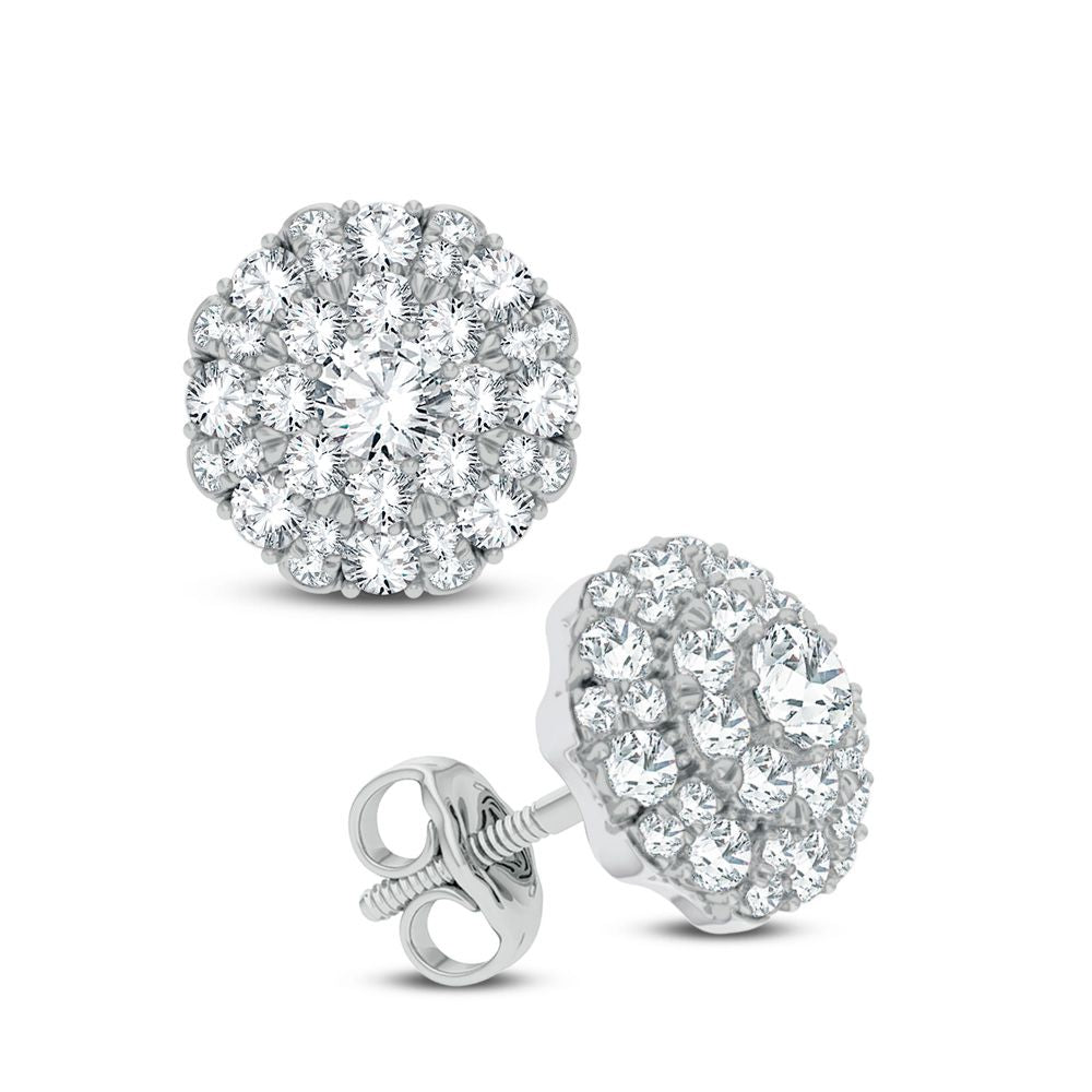 14K White Gold 0.62Ct Diamond Earring