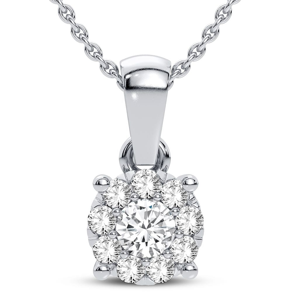 14K White Gold Exquisite 0.25Ct Diamond Pendant