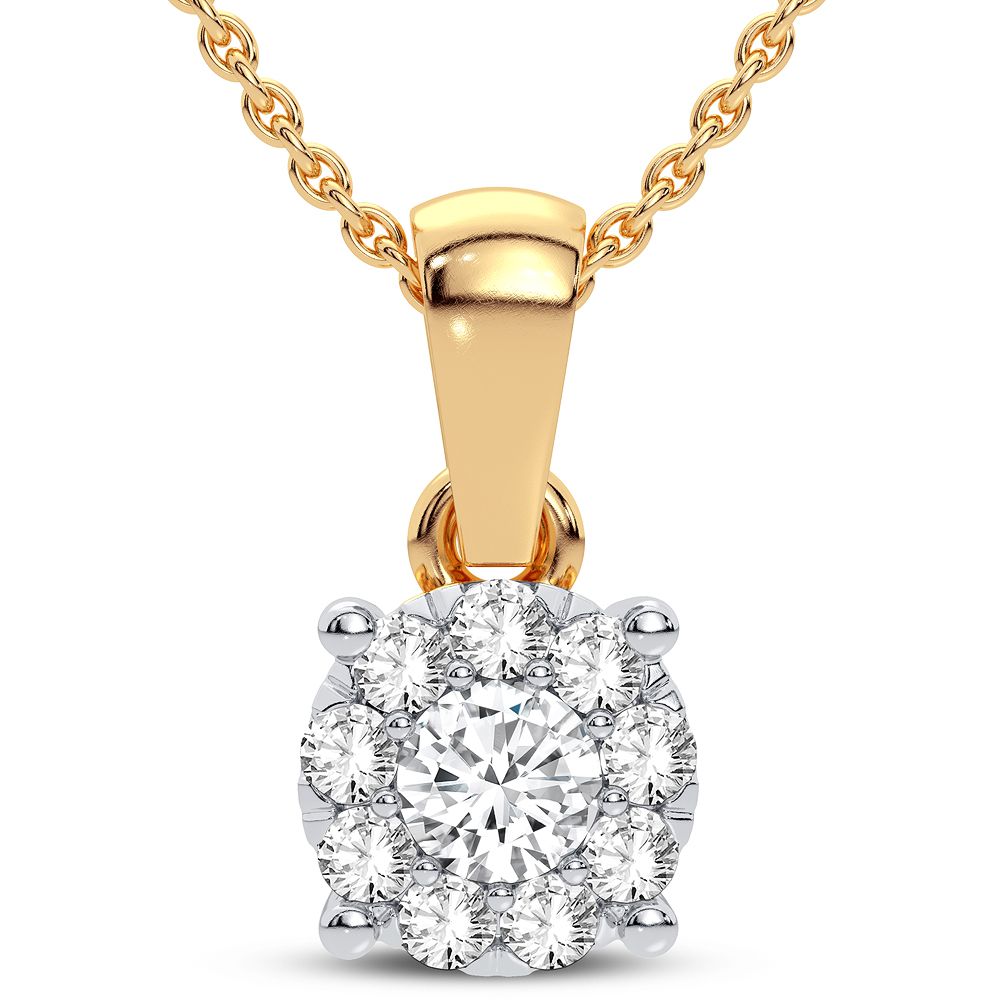 14K Yellow Gold Elegant 0.25Ct Diamond Pendant